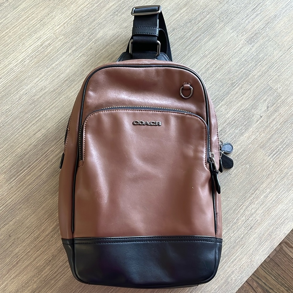 Coach Men Signature/Classic Leather Belt Bag/Sling Bag